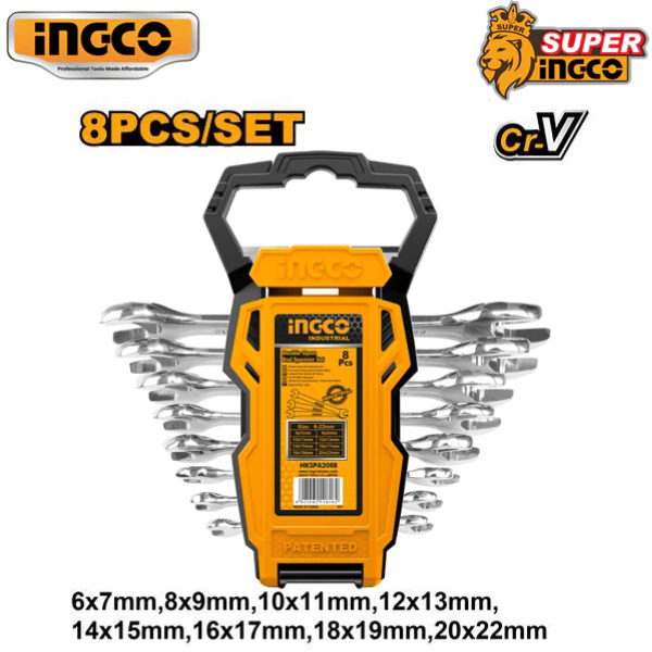 Set 8 Chiavi A Stella INGCO 6-22mm - Chiavi Doppia Estremità Per Meccanica - Foto 2