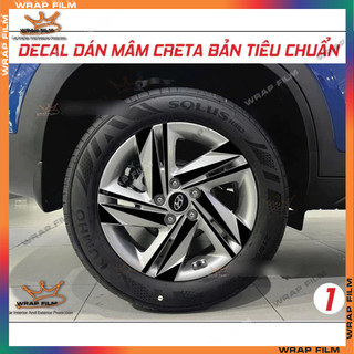Decal dán mâm Creta bản tiêu chuẩn 2022 đến 2024 (5 bánh)