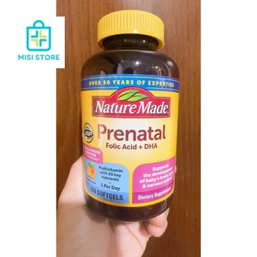 Vitamin tổng hợp bầu Mỹ Prenatal + DHA 200ml Nature Made (Bầu Mỹ), Mẫu mới vị cam