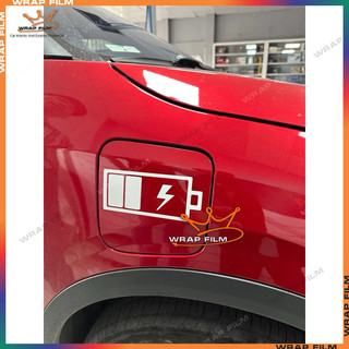 Decal trang trí dán nắp sạc xe điện hình Pin - Decal trang trí cao cấp bền màu không thấm nước