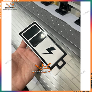 Decal trang trí dán nắp sạc xe điện hình Pin - Decal trang trí cao cấp bền màu không thấm nước