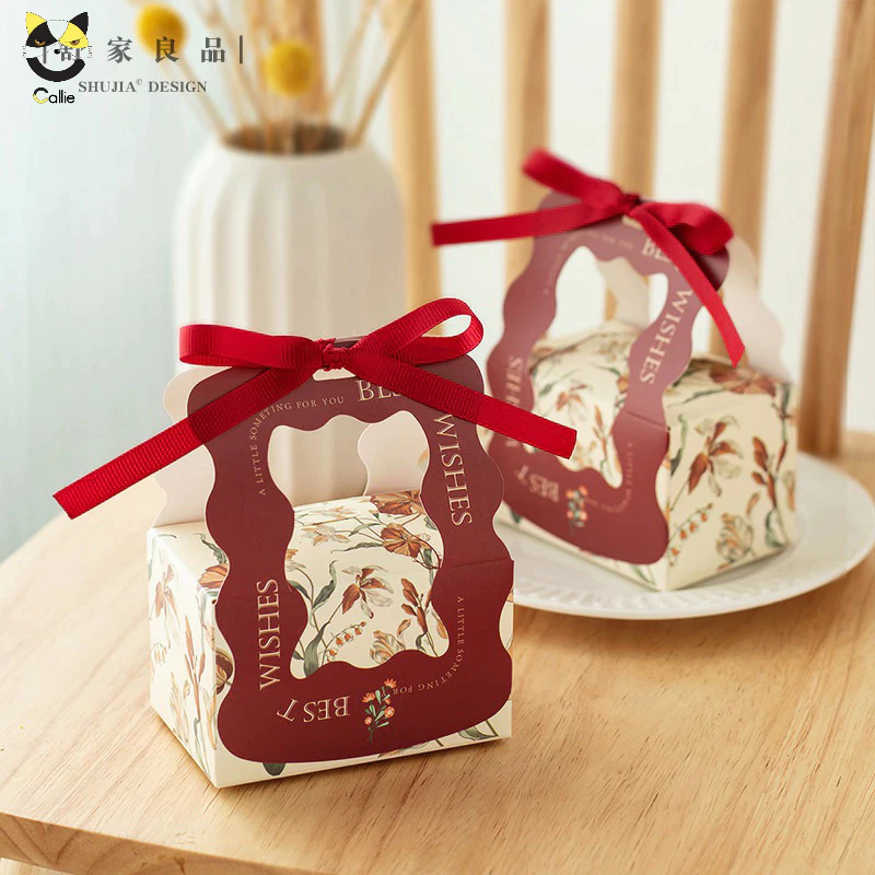 Túi hộp quà cưới, bánh kẹo, socola, son LaDy Hộp quà Vintage kèm ruy băng hộp đựng bánh quà tặng tru
