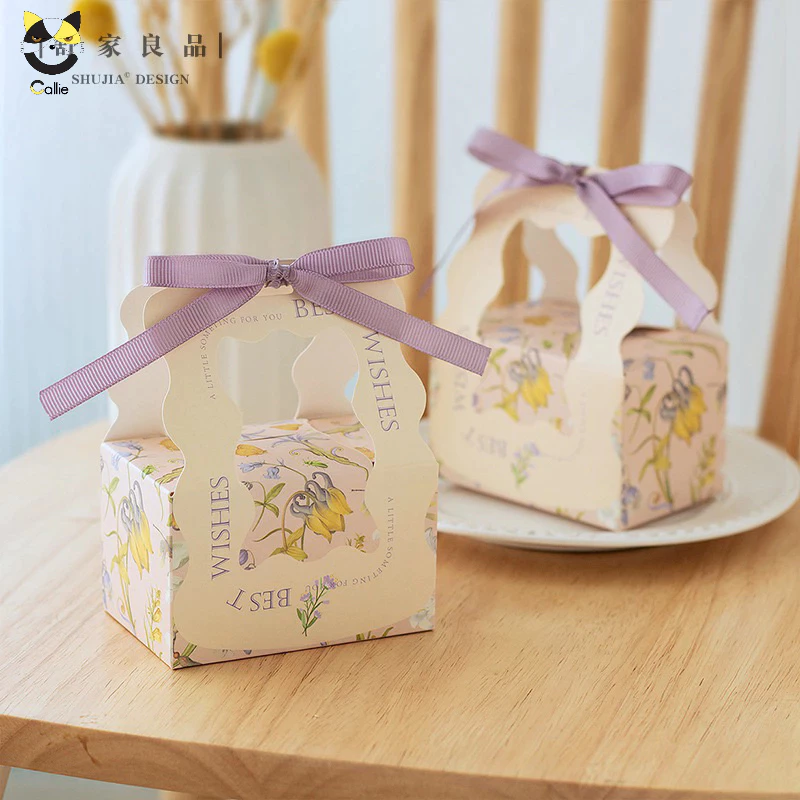 Túi hộp quà cưới, bánh kẹo, socola, son LaDy Hộp quà Vintage kèm ruy băng hộp đựng bánh quà tặng tru