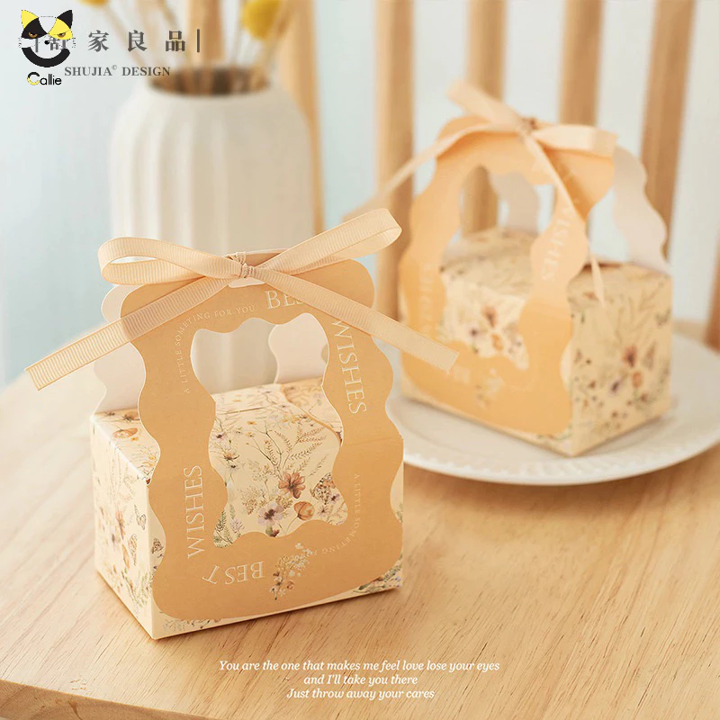 Túi hộp quà cưới, bánh kẹo, socola, son LaDy Hộp quà Vintage kèm ruy băng hộp đựng bánh quà tặng tru