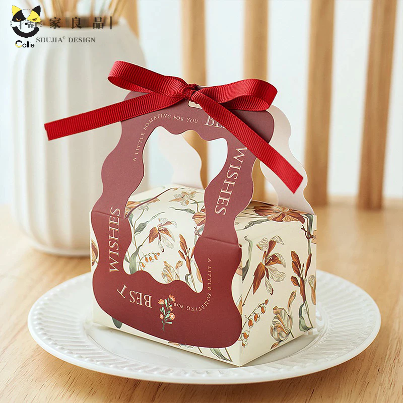 Túi hộp quà cưới, bánh kẹo, socola, son LaDy Hộp quà Vintage kèm ruy băng hộp đựng bánh quà tặng tru