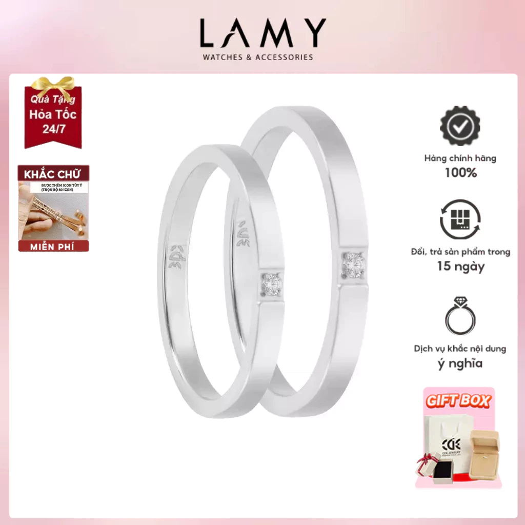 Ảnh Nhẫn cặp đôi CDE Marryme Couples' Ring Silver CDE8039SV 1