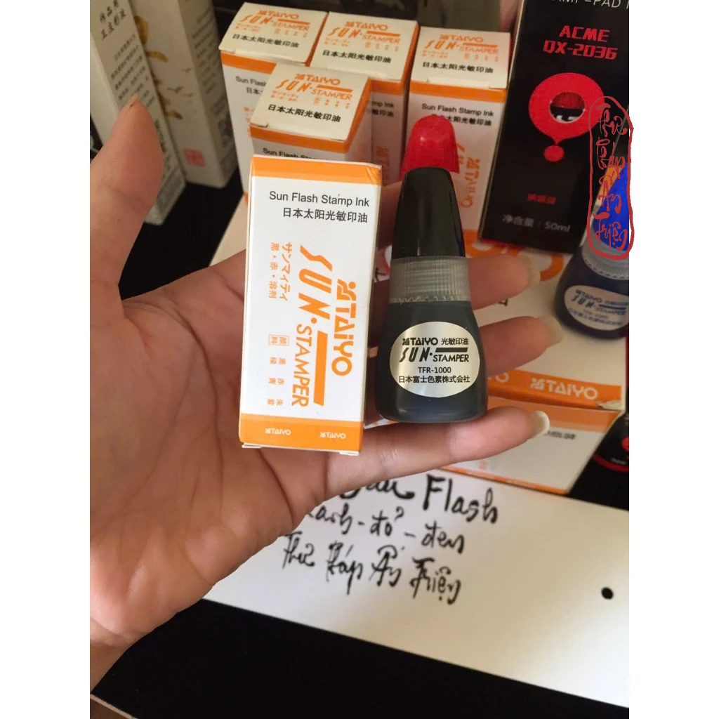 1 Lọ 50ml Mực Dấu Flash Mực Thẩm Thấu Liền Mực Taiyo Xanh Đỏ Đen