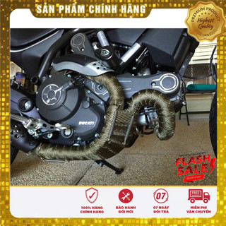 Vải cuốn pô , che cổ pô xe máy chịu nhiệt 1m, 5m,10m cho yb125 pg1 các dòng xe classic