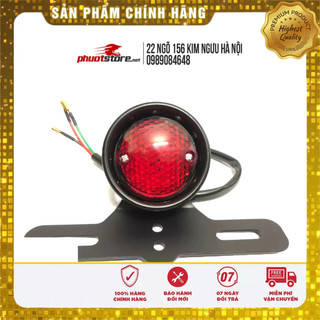 Đèn hậu độ xe máy tổ ong viền sắt có pad biển số chất liệu thép sơn tĩnh điện classic cafe racer