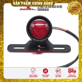 Đèn hậu độ xe máy tổ ong viền sắt có pad biển số chất liệu thép sơn tĩnh điện classic cafe racer