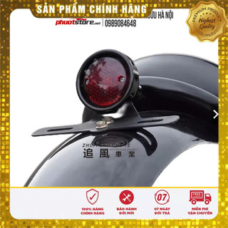 Đèn hậu độ xe máy tổ ong viền sắt có pad biển số chất liệu thép sơn tĩnh điện classic cafe racer