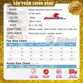 Bộ quần áo thun lạnh bảo hộ Motocentric mặc trong giáp bảo hộ chơi thể thao