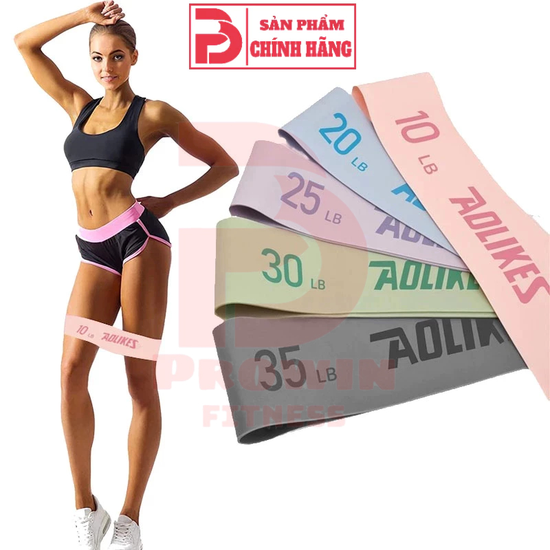 Ảnh Dây kháng lực miniband Aolikes new 2025 tập gym, mông đùi, đá bóng chất liệu cao su 1
