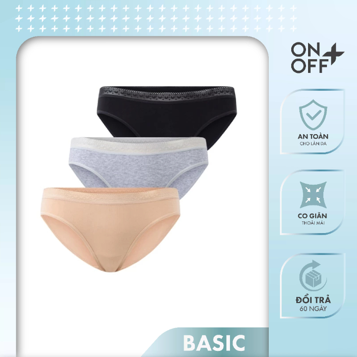 Ảnh Combo 3 quần lót nữ ONOFF cotton USA x Spandex mềm mịn, thoáng mát - 16UQ24A015 1