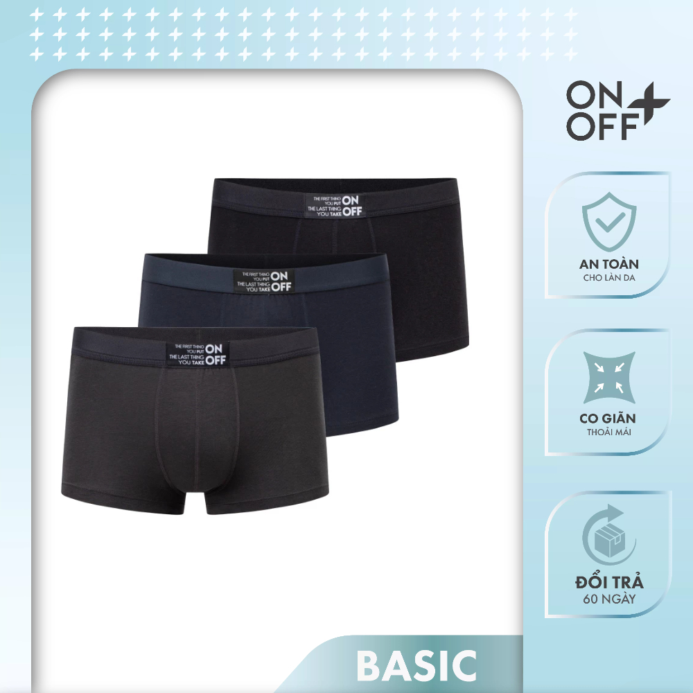Ảnh Combo 3 quần lót nam ONOFF cotton USA thoáng mát, kháng khuẩn dáng boxer - 18UO23A055 1