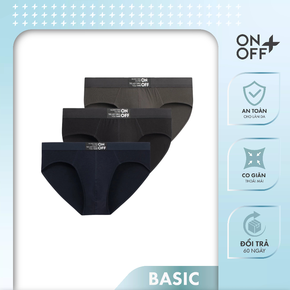 Ảnh Combo 3 quần lót nam ONOFF cotton Mỹ dáng brief kháng khuẩn - 18UQ23A054 1