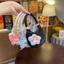 Túi Mini Kẹp Nách Cầm Tay Da Nhung 2 Hạt Ngọc Tặng Kèm Bông Hoa Size 14cm Xinh Xắn Cho Bé Yêu