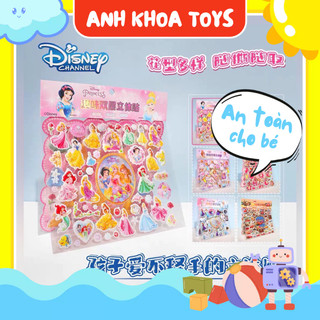 Sét 2 vỉ sticker hình nổi 3D các nhân vật hoạt hình Disney, hình dán nổi ngộ nghĩnh đáng yêu màu sắc sinh động ss-227