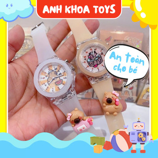 Đồng Hồ Chiếu Hình Kuromi,Labubu,Capybara , Cinamarol 3D Điện Tử Cho Bé Trai Bé Gái