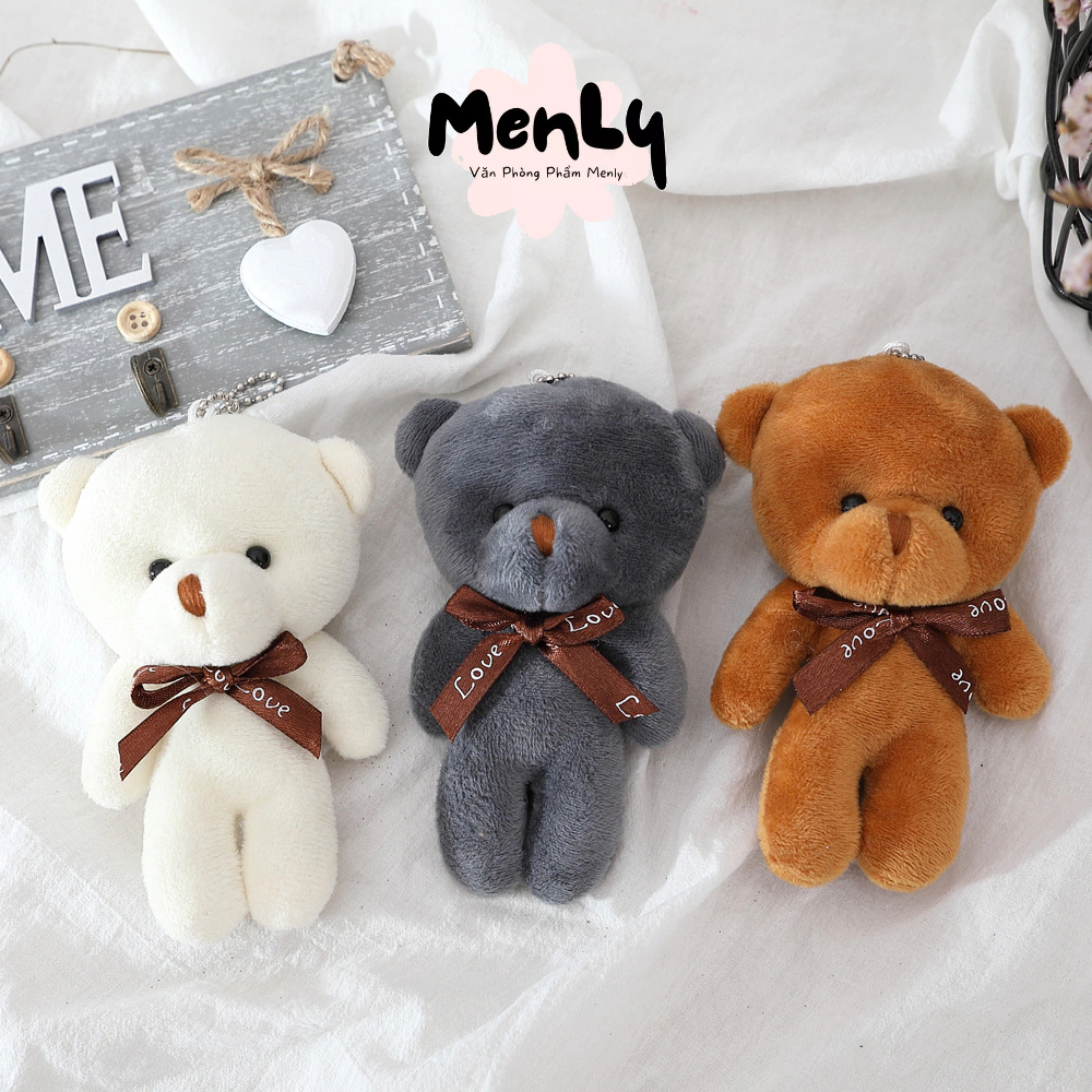 Móc khoá gấu bông chất liệu cotton mềm mịn dễ thương BQ25