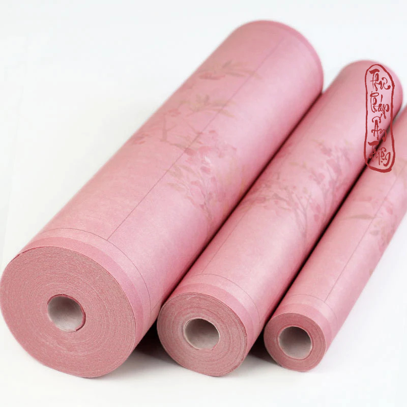 Giấy Xuyến Chỉ Kẻ Ô Viết Thư Pháp Xuân Hoa Tự Cẩm Màu Hồng Phấn Cổ Trang Nhẹ Nhàng Thanh Lịch
