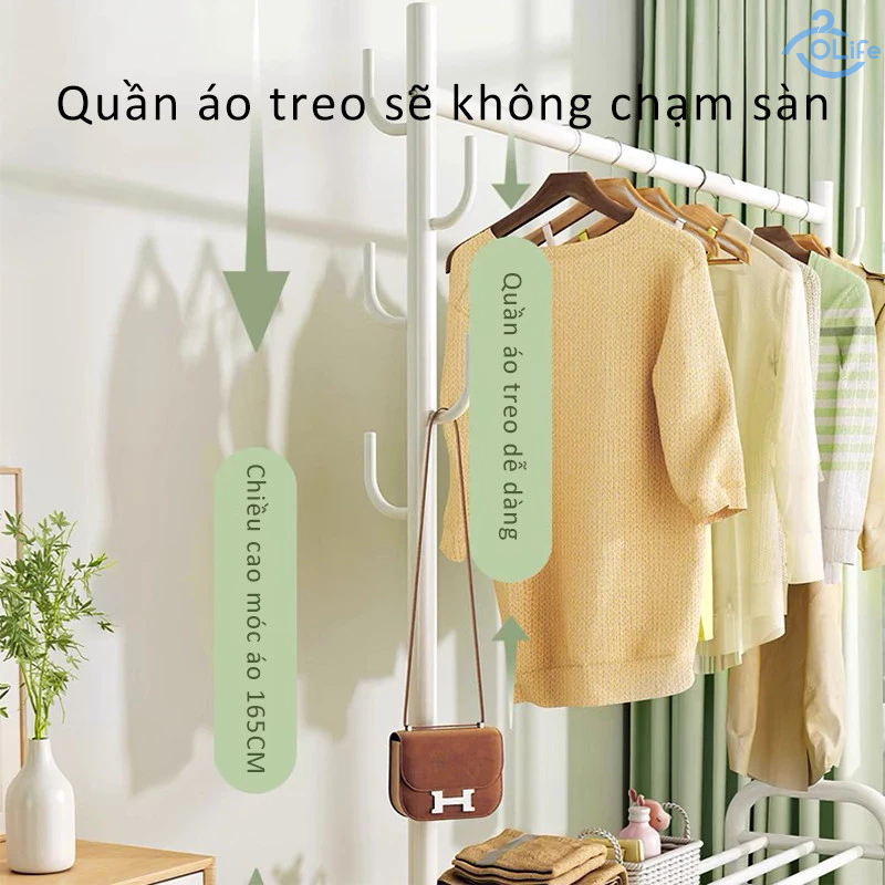 𝐎𝐥𝐢𝐟𝐞 Giá Treo Quần Áo Đa Năng Sào Phơi Đồ Loại Đơn Giản Chắc Chắn Giá Phơi Có Bánh Xe Di Chuyể