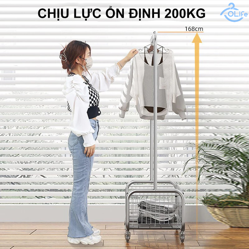 𝐎𝐥𝐢𝐟𝐞 Giá Treo Quần Áo Kèm Giỏ Đựng Đồ Mẫu Mới Giá Phơi Phẩm Chất Cao Giá Treo Quần Áo Hiện Đại
