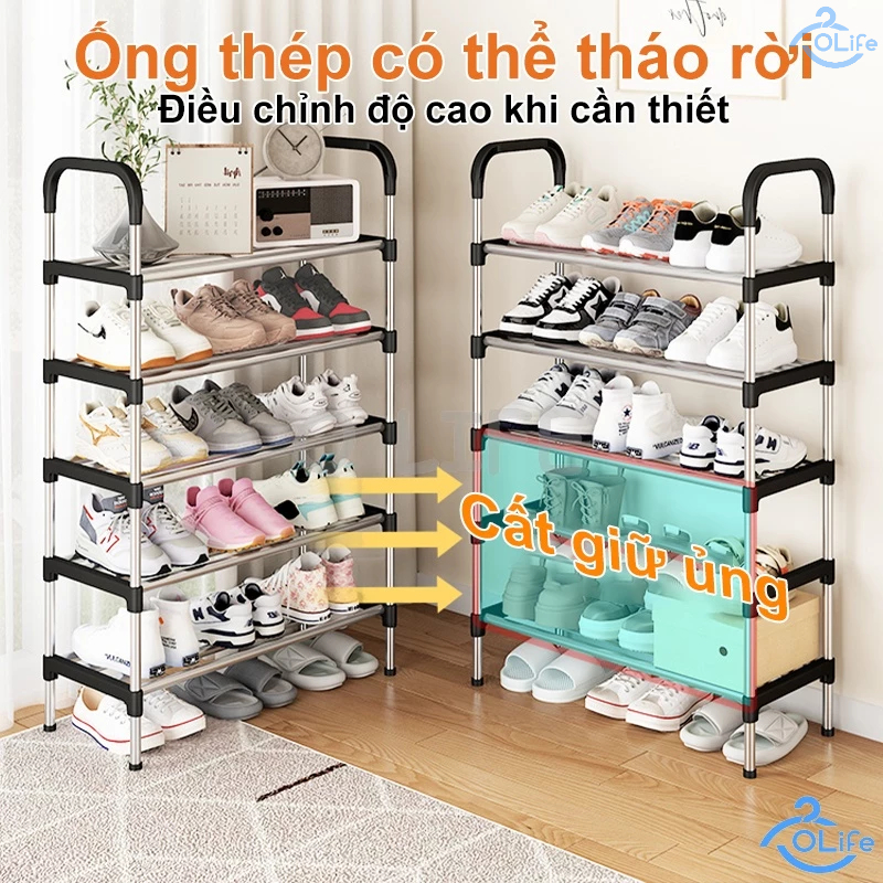 𝐎𝐥𝐢𝐟𝐞 Kệ Giày Dép Đa Năng Kệ Để Giày Nhiều Lớp 3-8 Tầng Kệ Để Giày Dép Dễ Dàng Cài Đặt