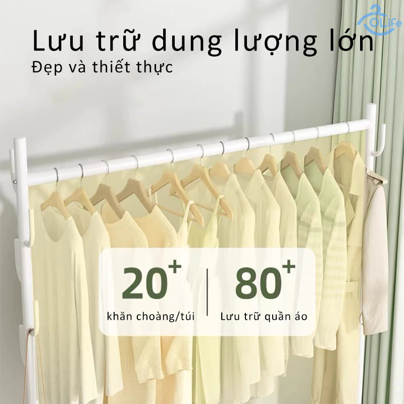 𝐎𝐥𝐢𝐟𝐞 Giá Treo Quần Áo Đa Năng Sào Phơi Đồ Loại Đơn Giản Chắc Chắn Giá Phơi Có Bánh Xe Di Chuyể