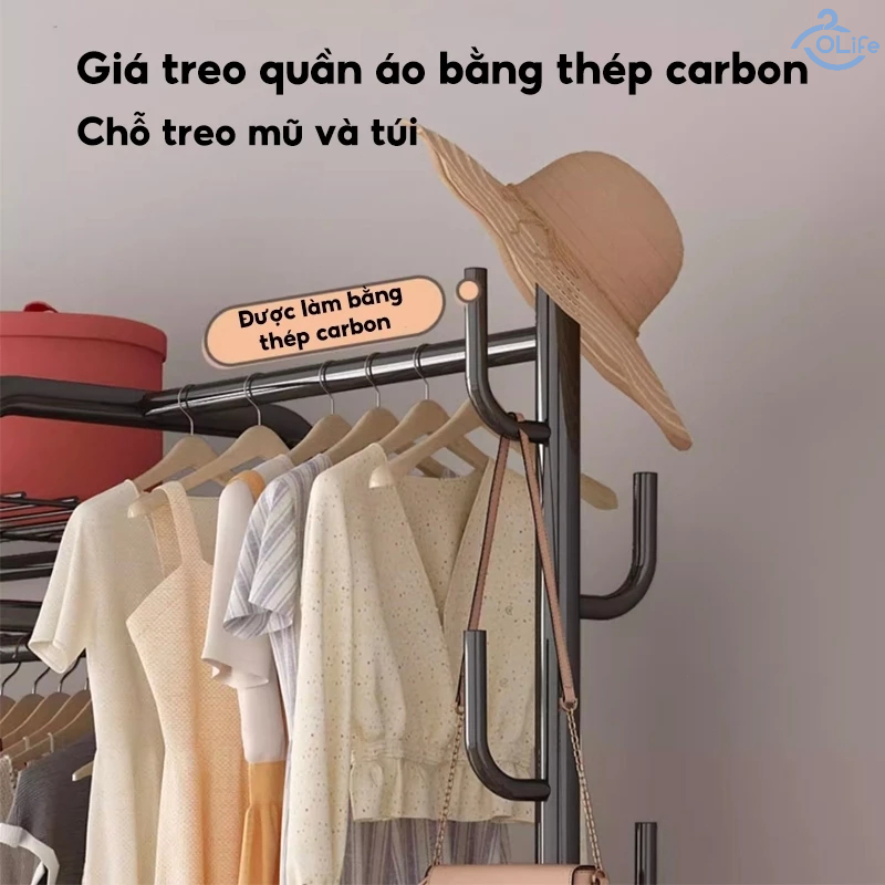 𝐎𝐥𝐢𝐟𝐞 Kệ Treo Quần Ao Phẩm Chất Cao Giá Treo Quần Áo Đa Năng Sào Phơi Đồ Loại Đơn Giản Chắc Chắn