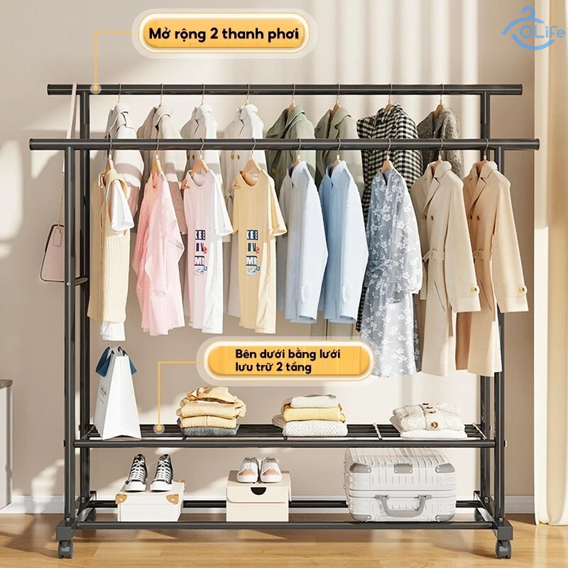 𝐎𝐥𝐢𝐟𝐞 Giá Treo Quần Áo Kim Loại Chắc Tiện Lợi Giá Treo Quần Áo Cao Cấp Thép Cac Bon Kệ Treo Quần Áo Bằng Thép Tiện Lợi