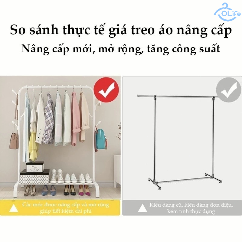𝐎𝐥𝐢𝐟𝐞 Giá Treo Quần Áo Hiện Đại Thanh Treo Quần Áo Đa Năng Giá Treo Quần Áo Cao Cấp Thép Cac Bon