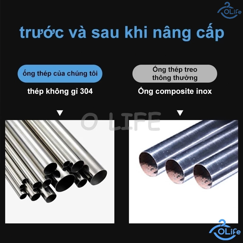 𝐎𝐥𝐢𝐟𝐞 Giàn Phơi Thông Minh Treo Tường Giá Phơi Quần Áo Gấp Gọn Sào Treo Quần Áo Inox 304
