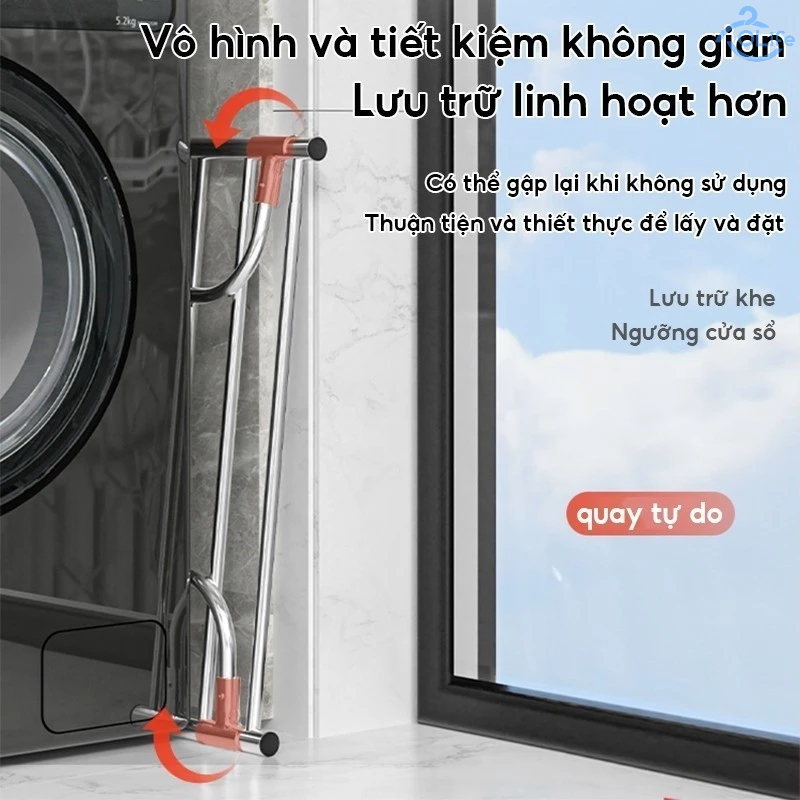 𝐎𝐥𝐢𝐟𝐞 Cây Treo Đồ Inox Giá Treo Ban Công Điều Chỉnh Được Thông Giá Treo Quần Áo Không Cần Đục Lỗ