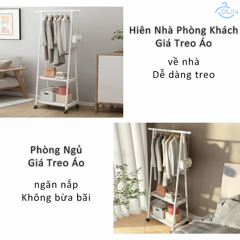 𝐎𝐥𝐢𝐟𝐞 Treo Quần Áo Loại A Kệ Treo Quần Áo Phòng Ngủ Đơn Giản Sào Treo Quần Áo Di Chuyển Dễ Dàng