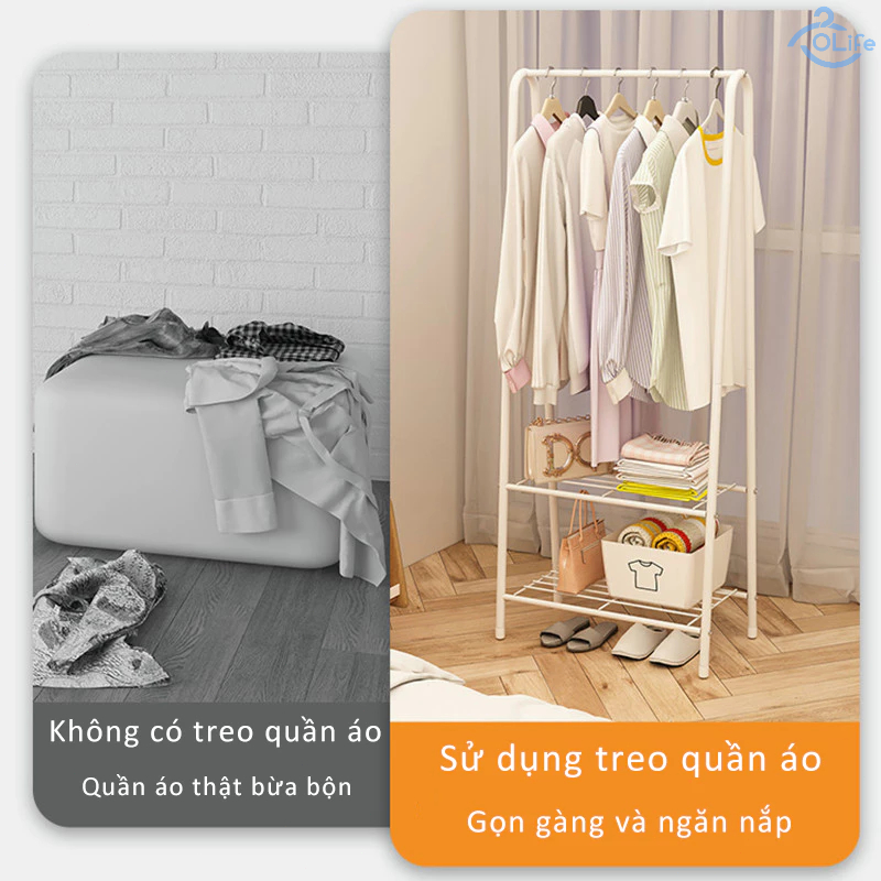𝐎𝐥𝐢𝐟𝐞 Treo Quần Áo Loại A Kệ Treo Quần Áo Phòng Ngủ Đơn Giản Sào Treo Quần Áo Di Chuyển Dễ Dàng