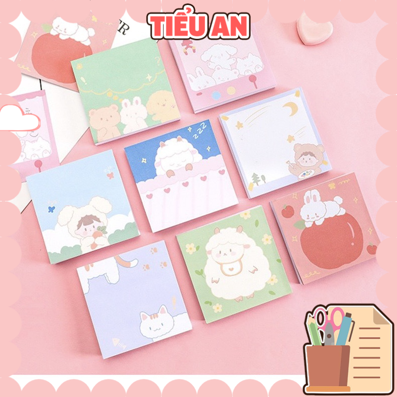 Giấy note vuông nhiều hình ảnh 30 tờ (6x6 cm) - Giấy ghi chú