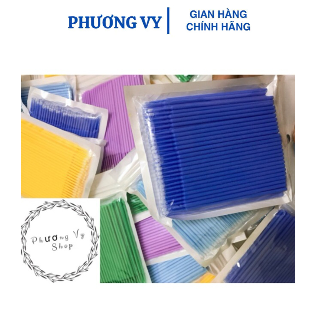 Tăm bông nối mi, phun xăm gói 100 cây