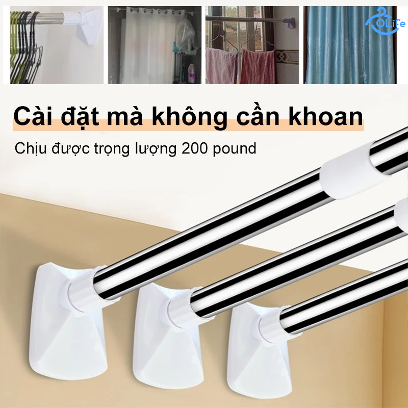 𝐎𝐥𝐢𝐟𝐞 Thanh Treo Quần Áo Thông Minh Sào Treo Đồ Không Khoan Thanh Treo Rèm Cao Cấp