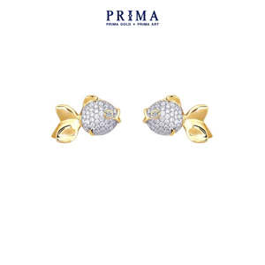 PRIMA Bông Tai Kim cương -  18K - Cá  - BST Golden Fish - 105E1112