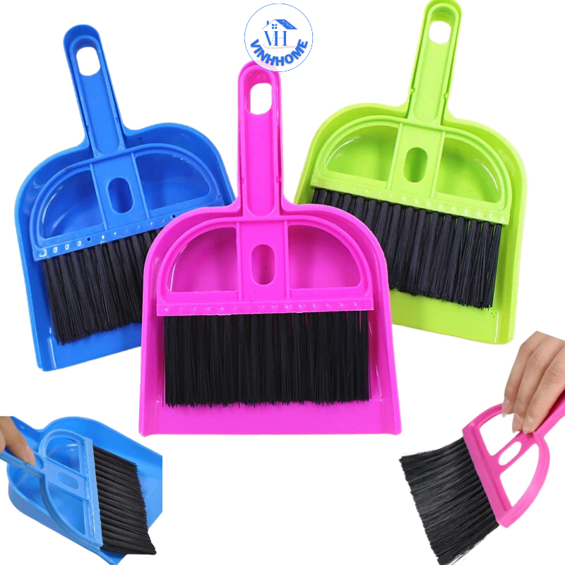 Bộ chổi và ki mini hốt rác, quét bụi bàn làm việc, bàn thờ, máy tính ...