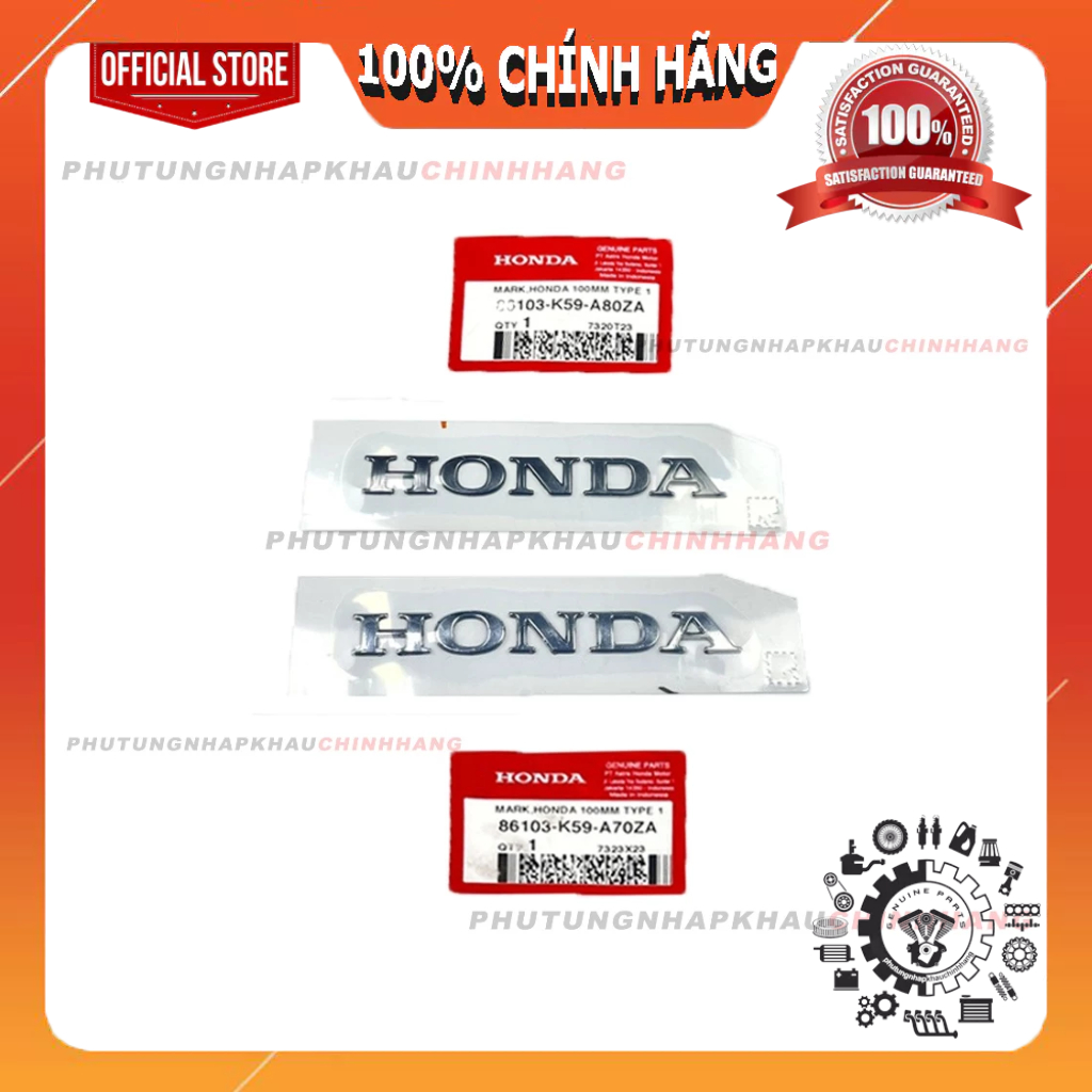 Tem chữ nổi HONDA VARIO yếm trước chính hãng Honda - Logo tem nổi Honda ...