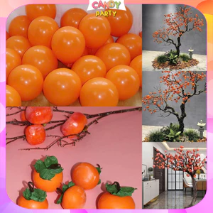 Set 50 Quả Bóng Bay Màu Cam Làm Quả Hồng Trang Trí Tết 2026 Bính Ngọ - Bóng Làm Quả Hồng Đẹp BB6