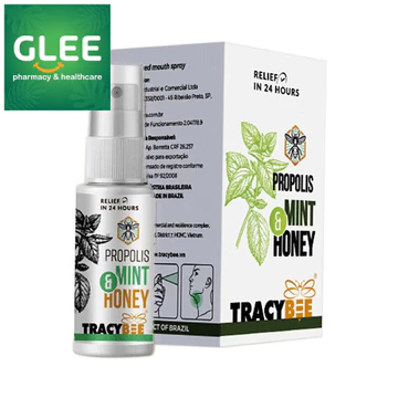 Xịt keo ong Brazil Tracybee Propolis Mint & Honey hỗ trợ giảm ho do viêm họng Chai 30ml [CHÍNH HÃNG]