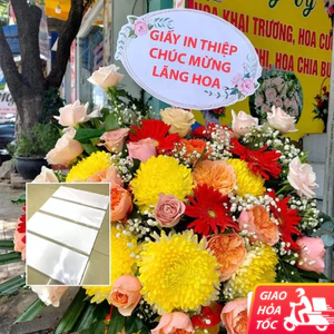 Giấy in tên lãng hoa băng rôn chúc mừng giấy in lãng hoa mặt bóng 230gsm 21x60cm giấy in tag giỏ hoa