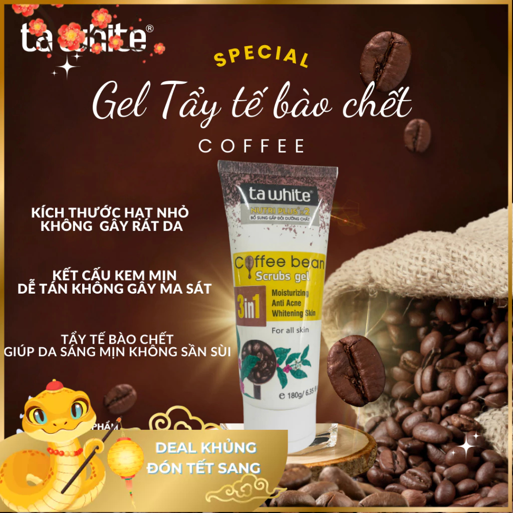 Tẩy tế bào chết hạt cà phê Tawhite
