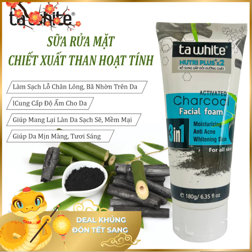 Sữa rửa mặt than tre hoạt tính Tawhite