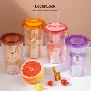Ly nhựa 2 lớp Animal LocknLock Double Wall Cold Cup 520ml HAP511 - HAP512