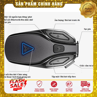 Tai nghe bluetooth gắn mũ bảo hiểm Motowolf chính hãng