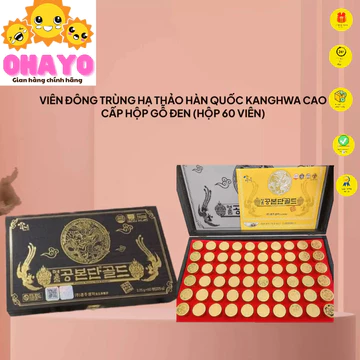 Đông Trùng Hạ Thảo 60 Viên Hộp Gỗ Đen Hàn Quốc -hỗ trợ bổ não,huyết áp,đột quỵ Chính Hãng OHAYO